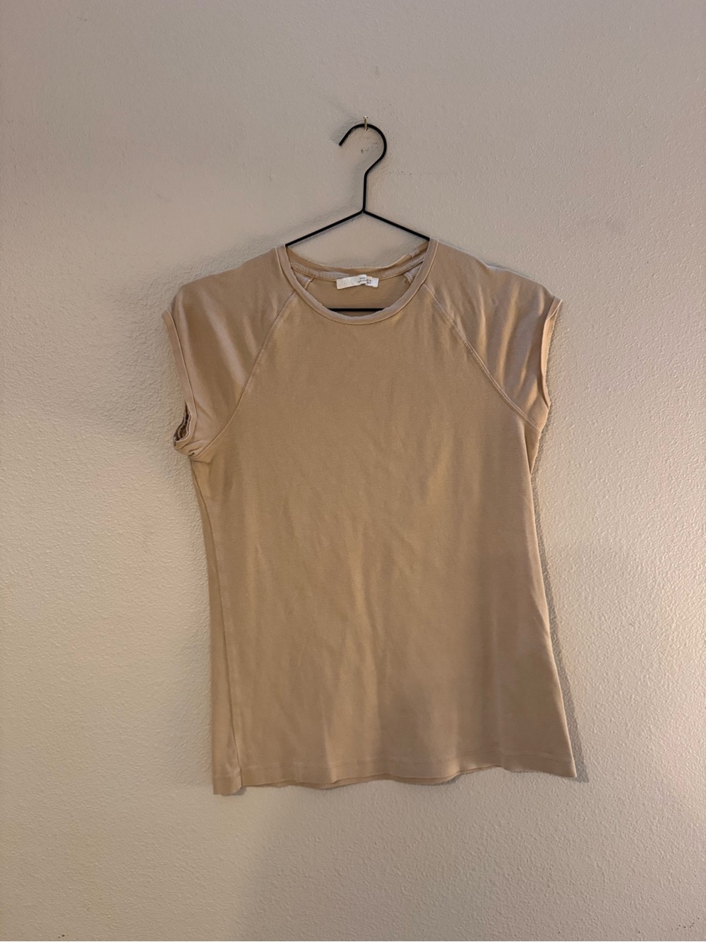 Zara Short Sleeve Crewneck Tee in Beige